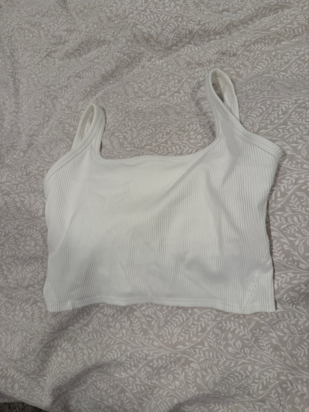 White Ribbed Tank Crop Top - Women's Basic